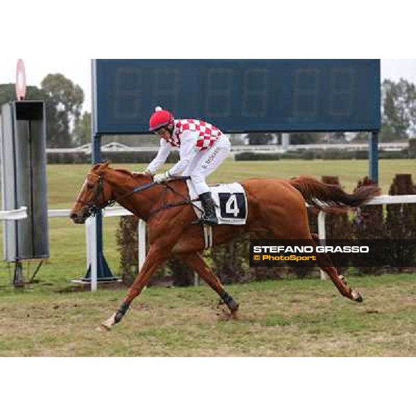 Raffaele Romano and Serica win the Premio Criterium D\'Inverno Rome, Capannelle racecourse, 12th january 2013 ph.Stefano Grasso
