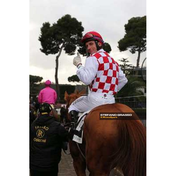 Raffaele Romano and Serica win the Premio Criterium D\'Inverno Rome, Capannelle racecourse, 12th january 2013 ph.Stefano Grasso