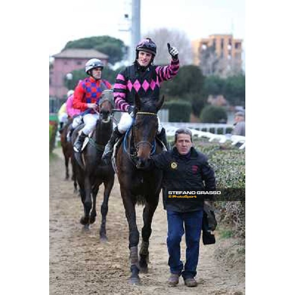 Josef Bartos and Taxe Comprise win the 35° Steeple Chase dell Capannelle Rome, Capannelle racecourse, 12th january 2013 ph.Stefano Grasso