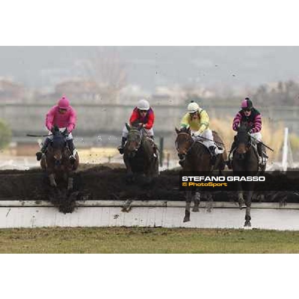 Josef Bartos and Taxe Comprise win the 35° Steeple Chase dell Capannelle Rome, Capannelle racecourse, 12th january 2013 ph.Stefano Grasso