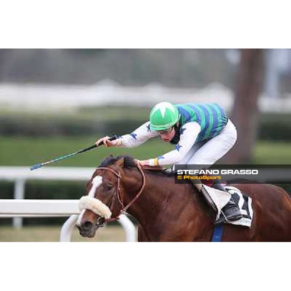 Davide Satalia on Holy Balet goes to win the Premio Riccardo Agriformi Rome, Capannelle racecourse, 12th january 2013 ph.Stefano Grasso