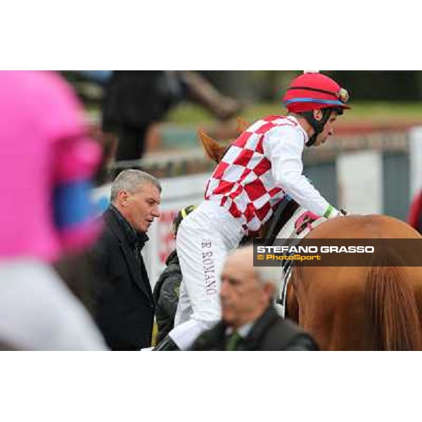 Paolo Favero with Raffaele Romano and Serica winners of the Premio Criterium D\'Inverno Rome, Capannelle racecourse, 12th january 2013 ph.Stefano Grasso