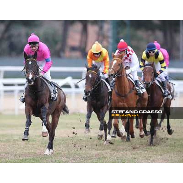 Raffaele Romano and Serica winners of the Premio Criterium D\'Inverno Rome, Capannelle racecourse, 12th january 2013 ph.Stefano Grasso