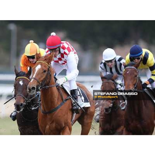 Raffaele Romano and Serica winners of the Premio Criterium D\'Inverno Rome, Capannelle racecourse, 12th january 2013 ph.Stefano Grasso