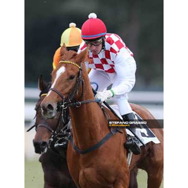 Raffaele Romano and Serica winners of the Premio Criterium D\'Inverno Rome, Capannelle racecourse, 12th january 2013 ph.Stefano Grasso