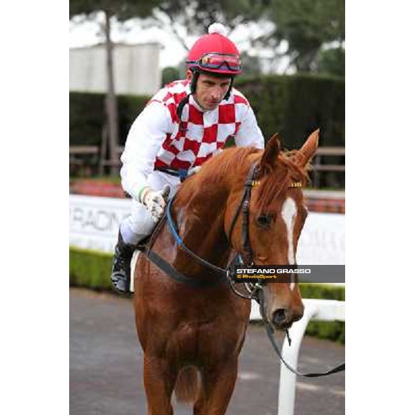 Raffaele Romano and Serica winners of the Premio Criterium D\'Inverno Rome, Capannelle racecourse, 12th january 2013 ph.Stefano Grasso