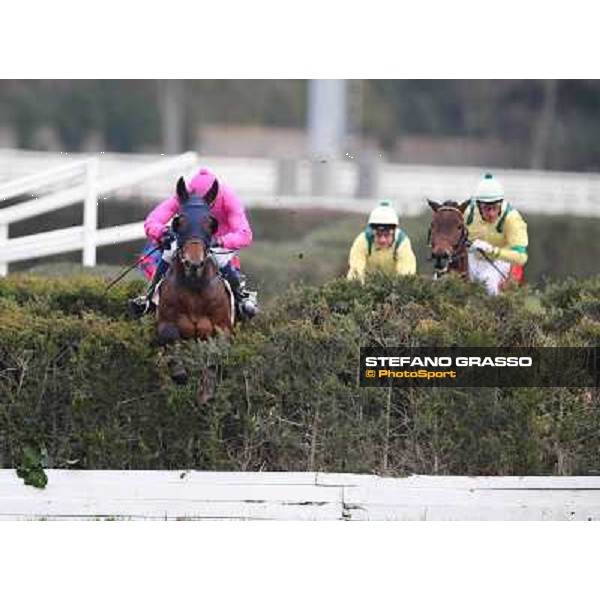 Josef Bartos and Taxe Comprise win the 35° Steeple Chase dell Capannelle Rome, Capannelle racecourse, 12th january 2013 ph.Stefano Grasso