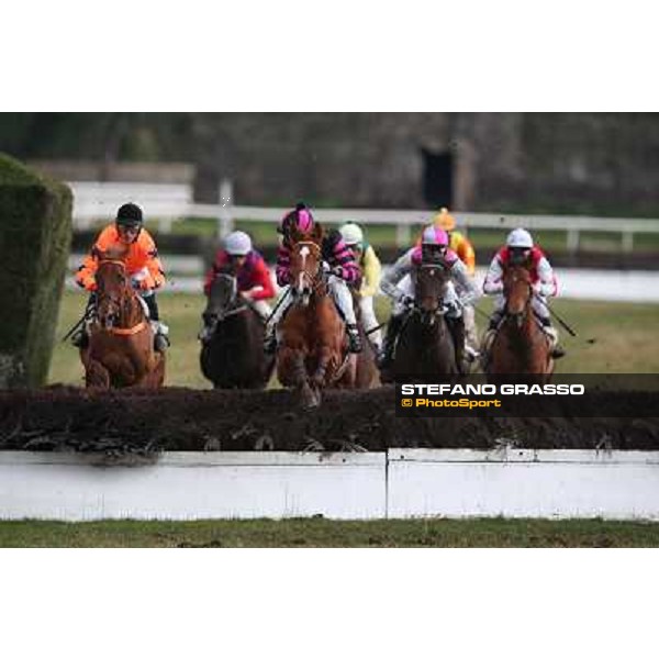 Josef Bartos and Cross Fade win the 65° Gran Corsa di Siepi di Roma Rome, Capannelle racecourse, 19th january 2013 ph.Stefano Grasso