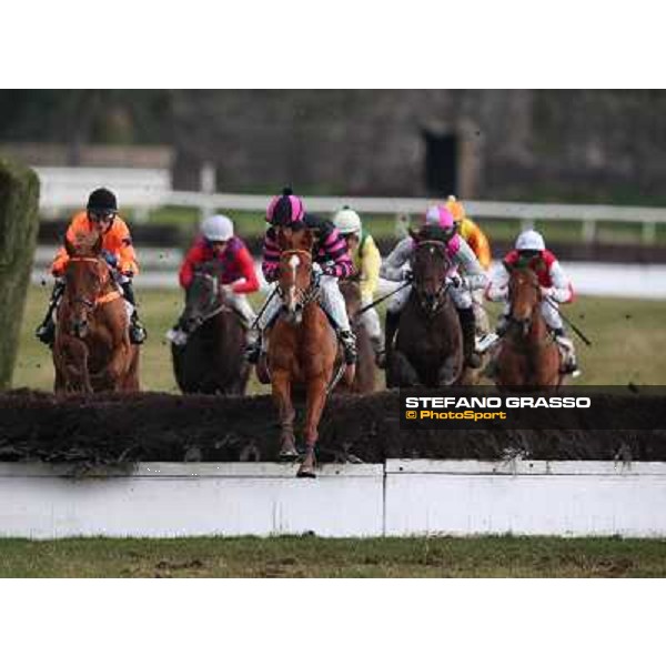 Josef Bartos and Cross Fade win the 65° Gran Corsa di Siepi di Roma Rome, Capannelle racecourse, 19th january 2013 ph.Stefano Grasso