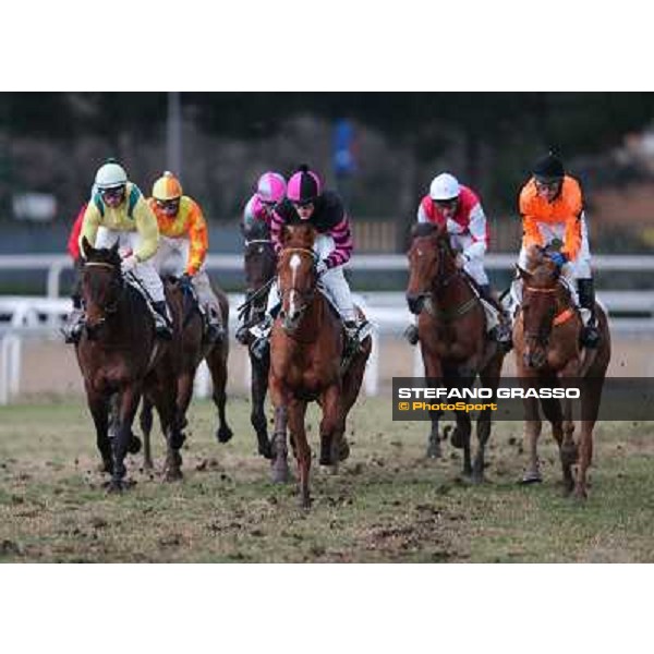 Josef Bartos and Cross Fade win the 65° Gran Corsa di Siepi di Roma Rome, Capannelle racecourse, 19th january 2013 ph.Stefano Grasso