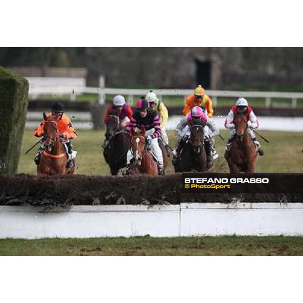 Josef Bartos and Cross Fade win the 65° Gran Corsa di Siepi di Roma Rome, Capannelle racecourse, 19th january 2013 ph.Stefano Grasso