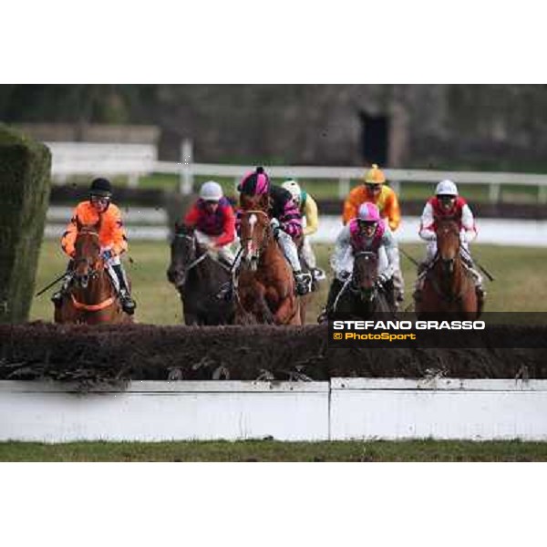 Josef Bartos and Cross Fade win the 65° Gran Corsa di Siepi di Roma Rome, Capannelle racecourse, 19th january 2013 ph.Stefano Grasso