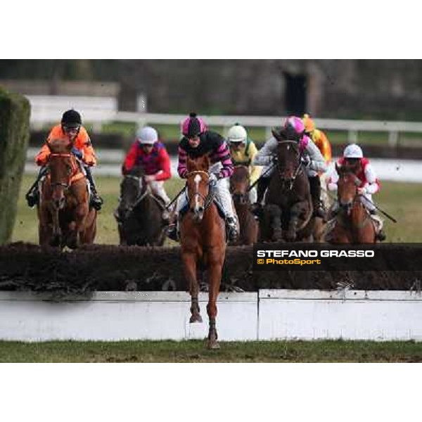 Josef Bartos and Cross Fade win the 65° Gran Corsa di Siepi di Roma Rome, Capannelle racecourse, 19th january 2013 ph.Stefano Grasso