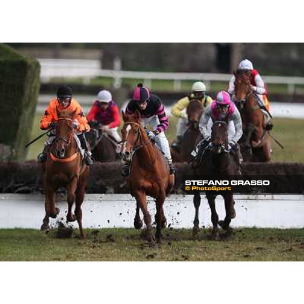 Josef Bartos and Cross Fade win the 65° Gran Corsa di Siepi di Roma Rome, Capannelle racecourse, 19th january 2013 ph.Stefano Grasso