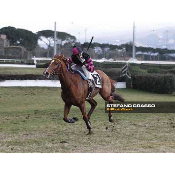 Josef Bartos and Cross Fade win the 65° Gran Corsa di Siepi di Roma Rome, Capannelle racecourse, 19th january 2013 ph.Stefano Grasso