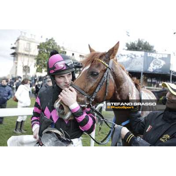 Josef Bartos and Cross Fade win the 65° Gran Corsa di Siepi di Roma Rome, Capannelle racecourse, 19th january 2013 ph.Stefano Grasso