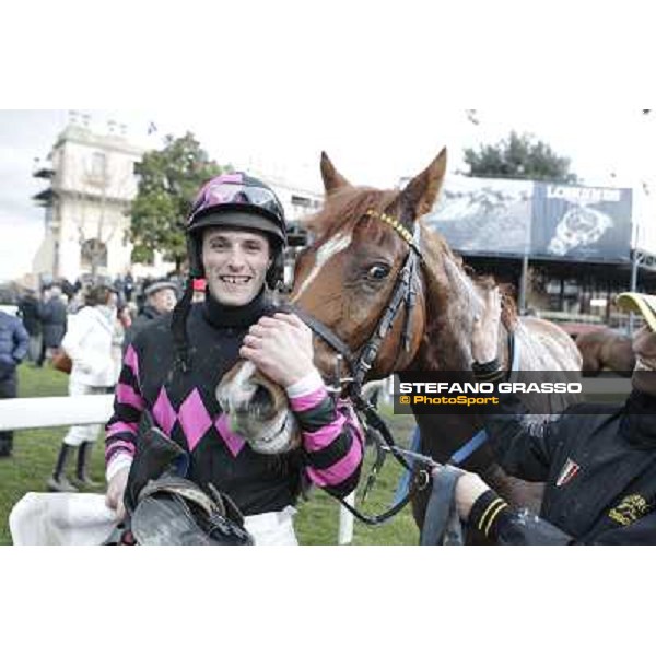 Josef Bartos and Cross Fade win the 65° Gran Corsa di Siepi di Roma Rome, Capannelle racecourse, 19th january 2013 ph.Stefano Grasso