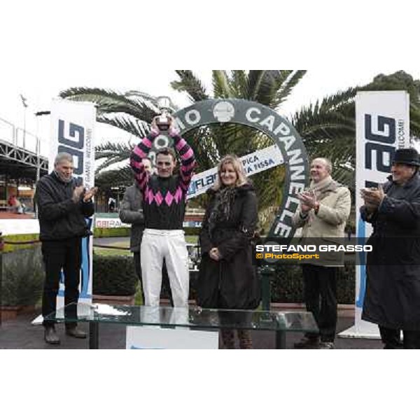 Josef Bartos and Cross Fade win the 65° Gran Corsa di Siepi di Roma Rome, Capannelle racecourse, 19th january 2013 ph.Stefano Grasso