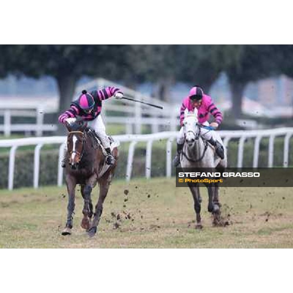 Raffaele Romano and Wan win the 124° Grande Steeple Chase di Roma - Mem.Gen.Mario Argenton Rome, Capannelle racecourse, 19th january 2013 ph.Stefano Grasso