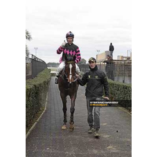 Raffaele Romano and Wan win the 124° Grande Steeple Chase di Roma - Mem.Gen.Mario Argenton Rome, Capannelle racecourse, 19th january 2013 ph.Stefano Grasso