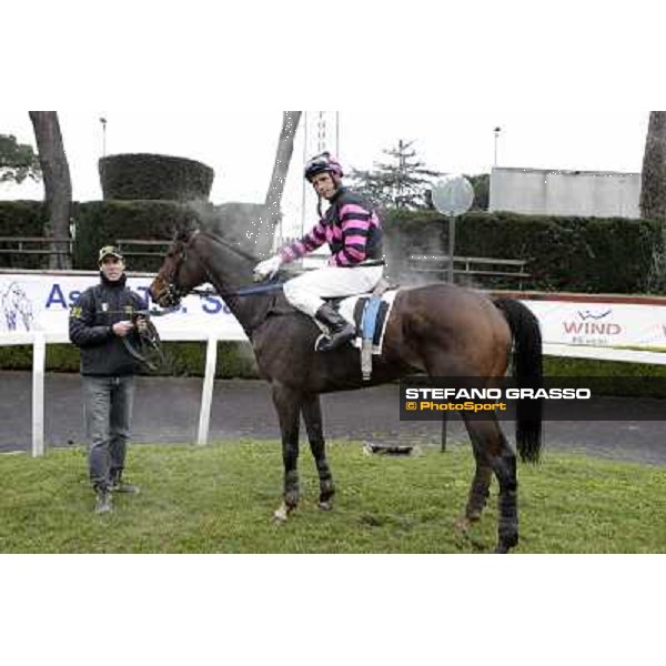 Raffaele Romano and Wan win the 124° Grande Steeple Chase di Roma - Mem.Gen.Mario Argenton Rome, Capannelle racecourse, 19th january 2013 ph.Stefano Grasso