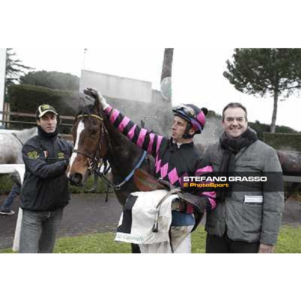 Raffaele Romano and Wan win the 124° Grande Steeple Chase di Roma - Mem.Gen.Mario Argenton Rome, Capannelle racecourse, 19th january 2013 ph.Stefano Grasso
