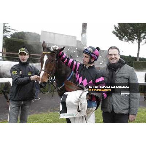 Raffaele Romano and Wan win the 124° Grande Steeple Chase di Roma - Mem.Gen.Mario Argenton Rome, Capannelle racecourse, 19th january 2013 ph.Stefano Grasso