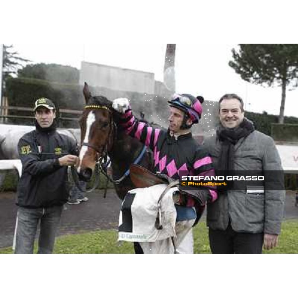 Raffaele Romano and Wan win the 124° Grande Steeple Chase di Roma - Mem.Gen.Mario Argenton Rome, Capannelle racecourse, 19th january 2013 ph.Stefano Grasso