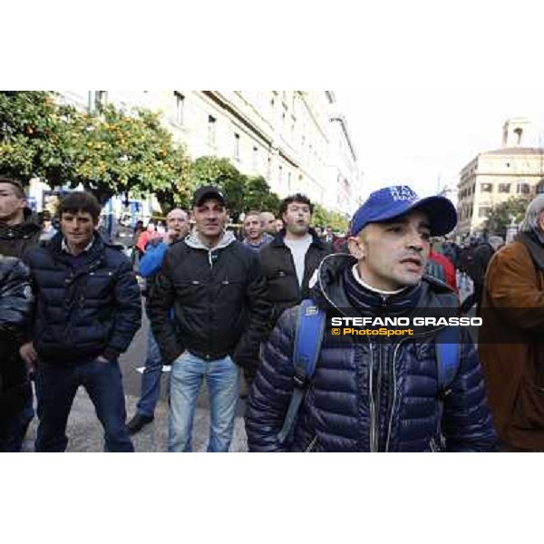 Manifestazione delle Categorie Ippiche davanti al Ministero dell\'Economia e delle Finanze Roma, 1 febbraio 2013 ph.Stefano Grasso