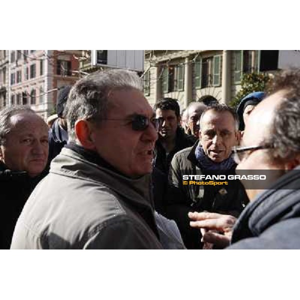 Manifestazione delle Categorie Ippiche davanti al Ministero dell\'Economia e delle Finanze Roma, 1 febbraio 2013 ph.Stefano Grasso