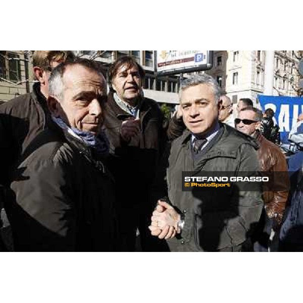 Manifestazione delle Categorie Ippiche davanti al Ministero dell\'Economia e delle Finanze Roma, 1 febbraio 2013 ph.Stefano Grasso