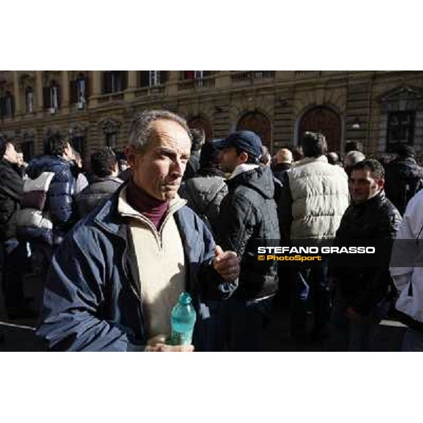 Manifestazione delle Categorie Ippiche davanti al Ministero dell\'Economia e delle Finanze Roma, 1 febbraio 2013 ph.Stefano Grasso
