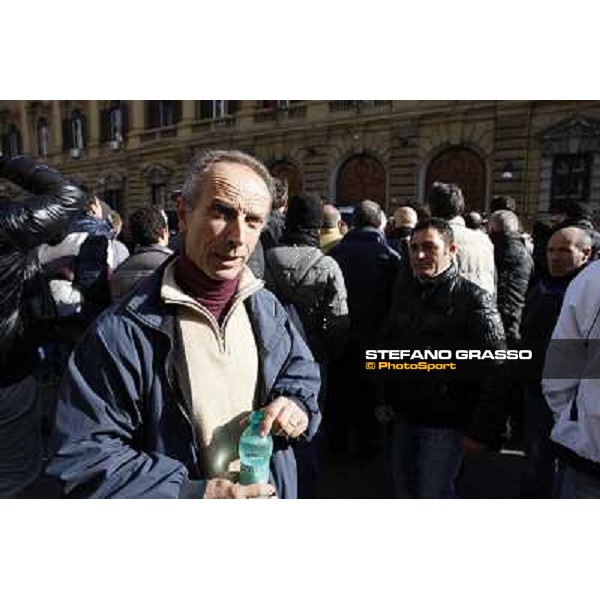 Manifestazione delle Categorie Ippiche davanti al Ministero dell\'Economia e delle Finanze Roma, 1 febbraio 2013 ph.Stefano Grasso