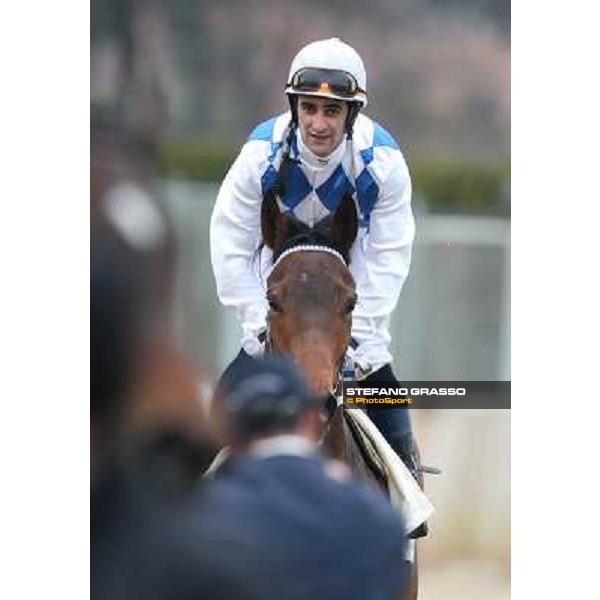 Noble Hacky and Fabio Branca after winning the Premio Matahawk Rome, Capannelle racecourse, 1st march 2012 ph.Stefano Grasso