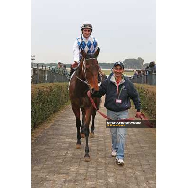 Noble Hacky and Fabio Branca after winning the Premio Matahawk Rome, Capannelle racecourse, 1st march 2012 ph.Stefano Grasso