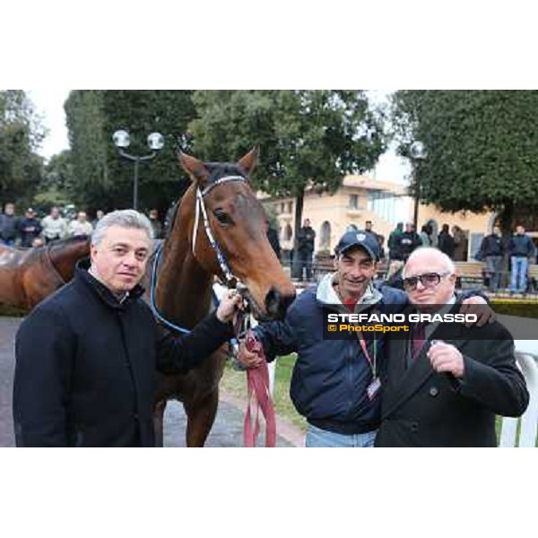 Noble Hachy, Sergio and Andrea Scarpellini after winning the Premio Matahawk Rome, Capannelle racecourse, 1st march 2013 ph.Stefano Grasso