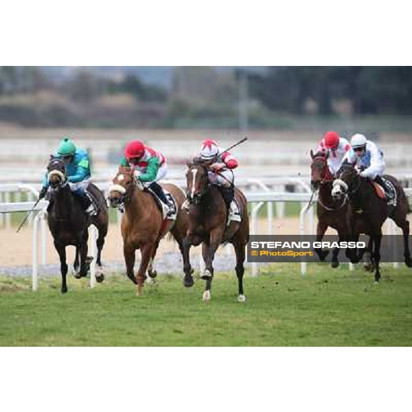 Gabriele Bietolini and Shirley\'s Kitten win the Premio Ceprano Rome, Capannelle racecourse, 10th march 2013 ph.Stefano Grasso