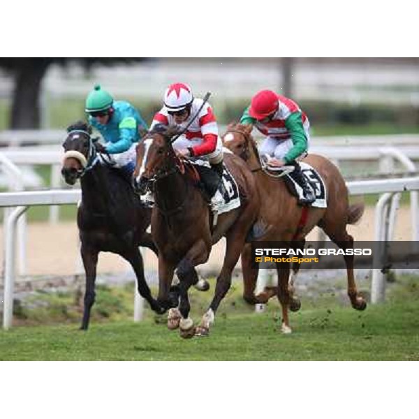 Gabriele Bietolini and Shirley\'s Kitten win the Premio Ceprano Rome, Capannelle racecourse, 10th march 2013 ph.Stefano Grasso