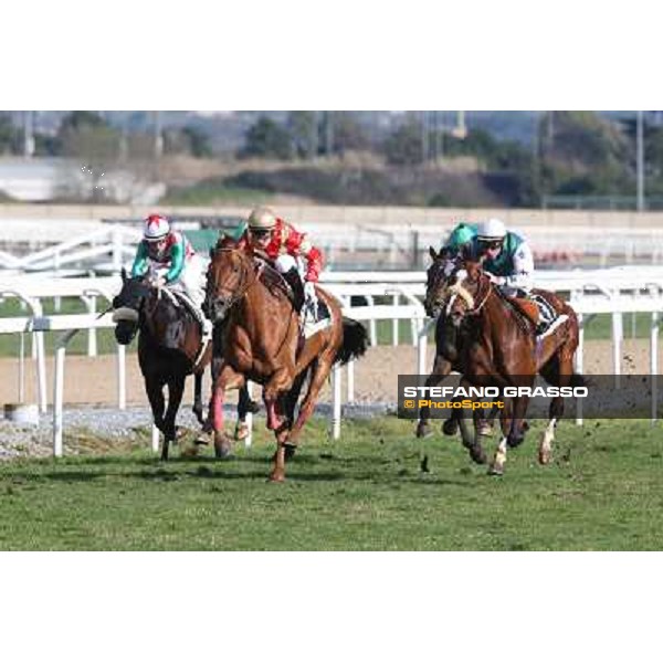 Salvatore Sulas and Teixidor win the Premio Sirlad Rome, Capannelle racecourse, 10th march 2013 ph.Stefano Grasso