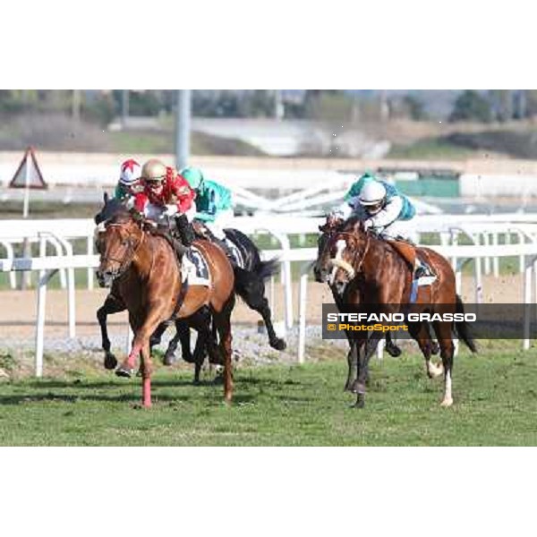 Salvatore Sulas and Teixidor win the Premio Sirlad Rome, Capannelle racecourse, 10th march 2013 ph.Stefano Grasso