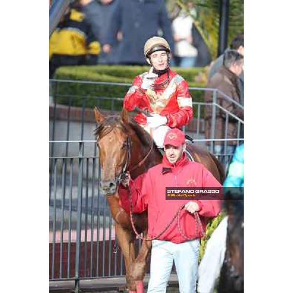 Salvatore Sulas and Teixidor win the Premio Sirlad Rome, Capannelle racecourse, 10th march 2013 ph.Stefano Grasso