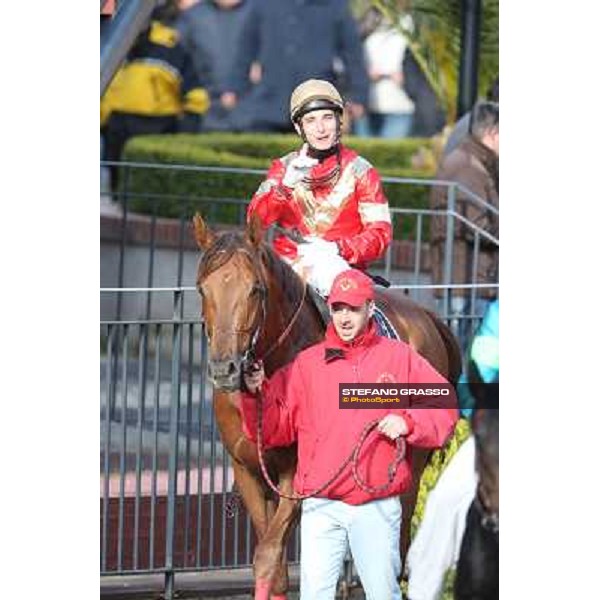 Salvatore Sulas and Teixidor win the Premio Sirlad Rome, Capannelle racecourse, 10th march 2013 ph.Stefano Grasso