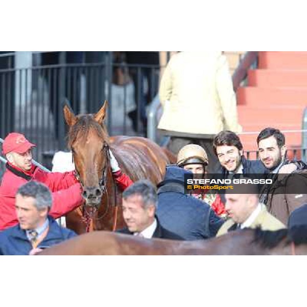 Salvatore Sulas and Teixidor win the Premio Sirlad Rome, Capannelle racecourse, 10th march 2013 ph.Stefano Grasso