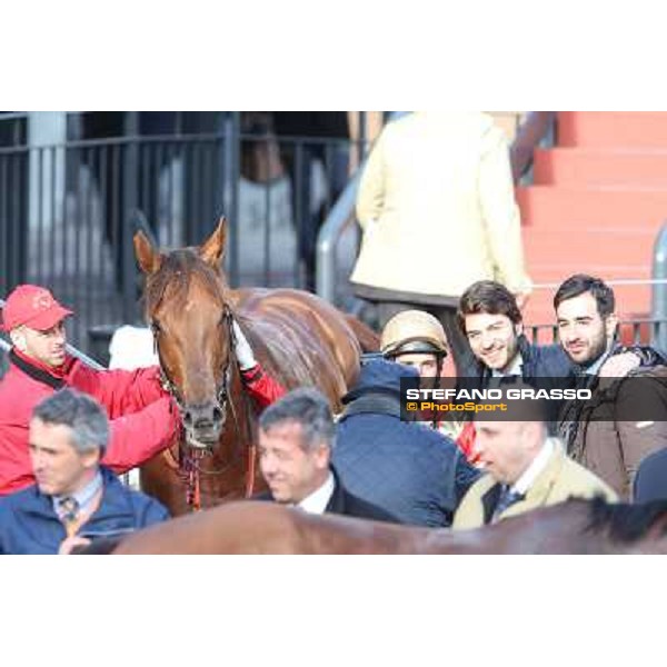 Salvatore Sulas and Teixidor win the Premio Sirlad Rome, Capannelle racecourse, 10th march 2013 ph.Stefano Grasso