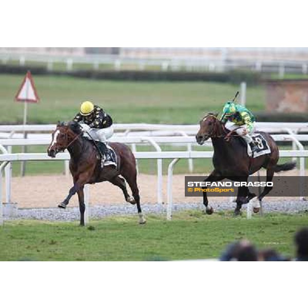 Gabriele Bietolini and Best Tango win the Premio Arconte Rome, Capannelle racecourse, 10th march 2013 ph.Stefano Grasso