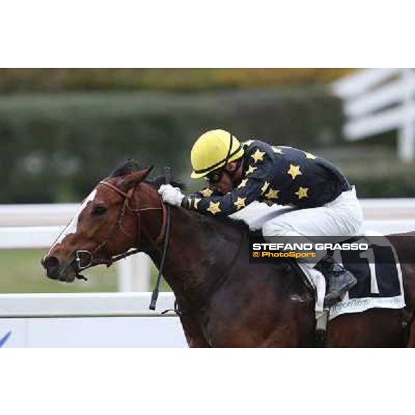 Gabriele Bietolini and Best Tango win the Premio Arconte Rome, Capannelle racecourse, 10th march 2013 ph.Stefano Grasso