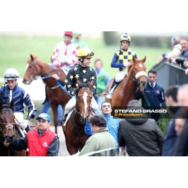 Gabriele Bietolini and Best Tango win the Premio Arconte Rome, Capannelle racecourse, 10th march 2013 ph.Stefano Grasso