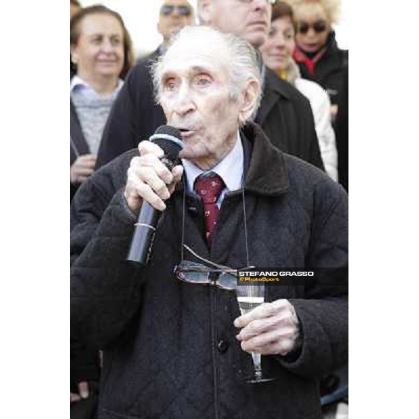 I festeggiamenti in onore del Generale Piero D\'Inzeo per i suoi 90 anni presso la Società Ippica Romana. Roma, 10 marzo 2013 ph.Stefano Grasso