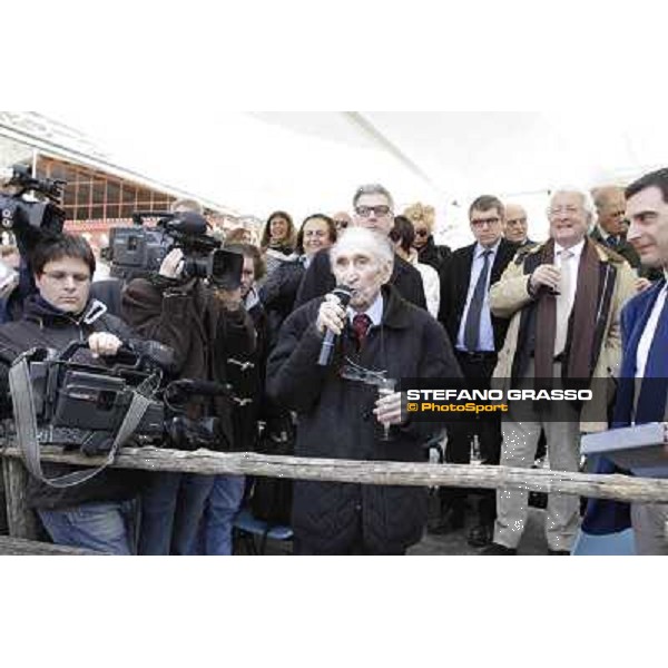 I festeggiamenti in onore del Generale Piero D\'Inzeo per i suoi 90 anni presso la Società Ippica Romana. Roma, 10 marzo 2013 ph.Stefano Grasso