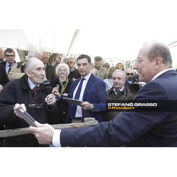 I festeggiamenti in onore del Generale Piero D\'Inzeo per i suoi 90 anni presso la Società Ippica Romana. Roma, 10 marzo 2013 ph.Stefano Grasso